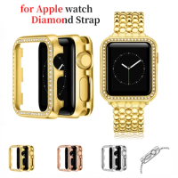 Metal Watch Case Compatible with Apple Watch 9 8 7 45mm 41mm Protective Case iWatch 6 5 4 3 SE 44mm 40mm 42mm 38mm Watch Case
