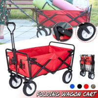 Household Folding Trolley with Oxford Bag Portbable Shopping Cart Sturdy Steel Frame Utility Cart Grocery Cart