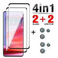 4in1 Screen Protector For Motorola Edge 50 Pro 5G Camera Lens Film For Edge50 Pro edge 50Pro Curved Tempered Glass Protect Films