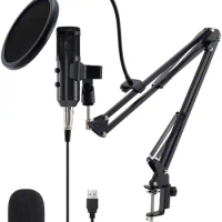 Lensoul USB Condenser Microphone Plug&amp;Play USB Microphone Kit Podcast Microphone, USB Computer Studio Cardioid Condenser Mic Kit