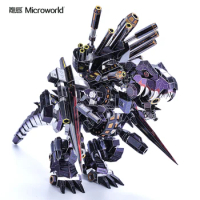 Microworld Dinosaur Tyrannosaurus model kits DIY laser cutting Jigsaw puzzle fighter model 3D metal Puzzle Toys for Children