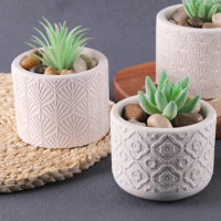 Cylinder Flower Pot Silicone Molds DIY Cement Concrete Plaster Candle Jar Box Pottery Mould Handmade Planter Gardening Decor