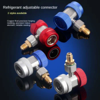 R134A R1234yf Freon H/L Auto Car Quick Coupler Connector Adapters For Air Conditioning Refrigerant Adjustable Manifold Gauge Set