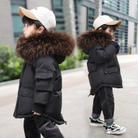 เด็กเสื้อหนาวเด็กลงแจ็คเก็ตขนปลอกคอใหญ่คลุมด้วยผ้าหิมะสวมใส่สาวข้นแจ๊กเก็ตเด็ก2-8years เสื้อผ้า TZ597