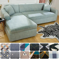 Printed Sofa Cover Elastic Sofa Slipcover Chaise Longue L Shape Sectional Corner Couch Cover Cases for Furniture 1/2/3/4 Seater