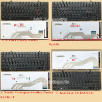 New Korean &amp; US / Brazil Portuguese / Norwegian Swedish Danish Keyboard for Dell Alienware M11X R1 M11X R2 M11X R3 BACKLIT Black