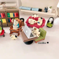 Mô hình mèo Zakka chủ đề tiệm sách