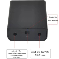 Mini UPS 12v2000mA แบตเตอรี่กล่อง 12V/2A แหล่งจ่ายไฟสำหรับไฟ LED WIFI Router และอื่นๆ