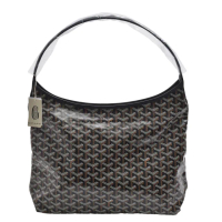 【GOYARD 高雅德】經典HOBO BAG系列印花防水帆布單肩購物包(黑色BOHEMEPMLTY12CL12P-BLK)