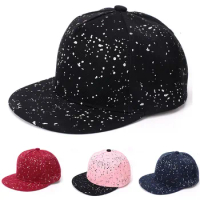 3-8 Yrs 2023 Hot Sale Children Baseball Cap Kids Boys Girls Snapback Hip Hop Snowflake Fashion Running Man Design Flat Hat Baby