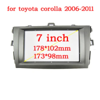 7 Inch Fascia For Toyota Corolla 2006-2011 Car Radio Android MP5 Player Casing Frame 2 Din Head Unit Stereo Panel Dash Cover
