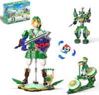 3 in 1 BOTW Building Set Transforms to 3 Different Zelda Figures- from Link Holding Master to Battle