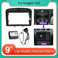 2din Android Car Radio GPS Multimedia Player Fascia Panel Frame With Power Cable Canbus Box For Peugeot 408 Peugeot 308 308SW