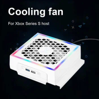 LED Cooling Fan 3 Gears Adjustable 5V 2.4A Cooling Fan Lights 7 Lighting Modes Decoration Gaming Accessories for Xbox Series S
