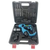 2in1 Cordless Electric Drill Rotary Hammer Drill Demolition Hammer with Rechargeable Battery Power Tool For Makita 18V Battery