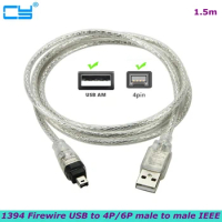 1.5m USB Male to Firewire IEEE 1394 4 Pin Male iLink Adapter Cord Firewire 1394 Cable for SONY DCR-TRV75E DV Best Quality