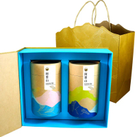 VIP【龍源茶品】茶山漫遊阿里山高山茶葉禮盒2罐組(150g/罐附提袋;烏龍茶;頂級中秋禮盒)