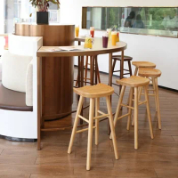 VIP Custom Solid Wood Home Chair High Stool Modern Minimalist Bar Chair Bar Stool Nordic Bar Stool Chair