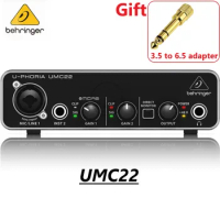 100% Original BEHRINGER UM2 UMC22 UMC202HD Microphone Amplifier Sound Card Audio Interface Recording Sound Card