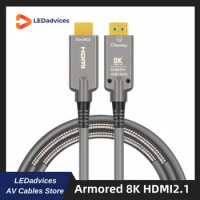 3m 5m 10m Armored 8K HDMI2.1 Cable AOC 8K/60Hz 4K/120Hz for Xiaomi Mi Box PS5 HDR 48Gbps LED Screen Camera HDTV Cables
