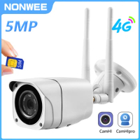 5MP Security Camera 4G SIM Card Outdoor Video Surveillance Protection With WIFI Videcam CCTV IP66 Camhi