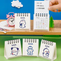 Ins 2024 Calendar Exquisite Cartoon Cute Mini Desktop Calendar Mini Cartoon Coil Notepad Desk