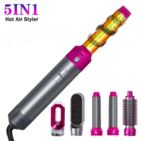 New 5 in 1 Hair Dryer Hot Comb Set ProfessionaCurling lron Hair Straightener Styling Tool ForDyson Airwrap Hair Dryer Household