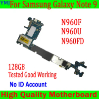 128G/512G Mainboard For Samsung Galaxy Note 9 N960U N960F N960FD Motherboard No ID Account 100% Tested Good Work Logic Boards