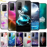 For Xiaomi Mi 10T Pro 5G Cases Tempered Glass Luxury Fashion Phone Cover For Xiaomi Mi 10t 5G Hard Back Cases Mi10T Funda 10Tpro