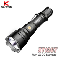 Original KLARUS XT12GT 1600 Lumens LED Flashlight CREE LED XHP35 HI D4 Waterproof Tactical Flashlight with 18650 Battery