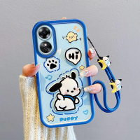 Angel Eye Case For OPPO A17 A17K CPH2477 3D Cute Silicone Shockproof Phone Case with Cartoon Lanyard