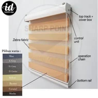 Zebra Blind Double Layer Sharp Point – Tirai Roller Modern untuk Ruang Tamu & Kantor L.100CM X T.120