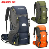 50L Travel Backpack Camping Men Large Hiking Bag Tourist Rucksack Waterproof Outdoor Sports Climbing Mountaineering Bag Luggage
