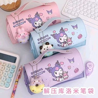 Tempat pensil Squishy Donat Premium Kotak penyimpanan Pensil dan Pulpen Karakter Kartun Biru HK