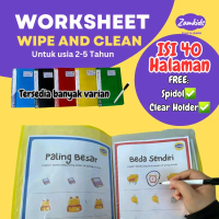 BUKU AKTIVITAS ACTIVITY WORKSHEET LEMBAR KERJA EDUKASI WIPE CLEAN WARNA ANAK BALITA PAUD TK
