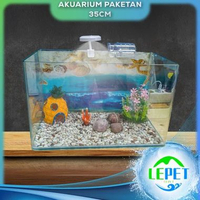 SKY - LEPET AQUARIUM PAKET 35CM / AQUARIUM MELENGKUNG / AQUASCAPE / AQUARIUM BENDING
