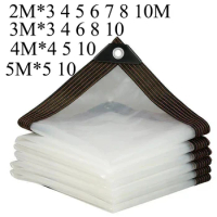 Tarpaulin 2*7 8 9 3x5x4*6 10 Transparent Waterproof Rainproof Tarp Clear Plant Cover Insulation Gard