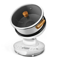220V Automatic Rotary Cooking Machine Multi-function Electric Stir Frying Pot Non-Stick Smart Stirring Wok Rice Cooker