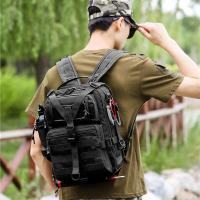 戰術背包 單雙肩戶外旅行包雙肩迷彩戰術背包小胸包男大容量工具包路亞背包
