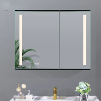 Wall Hanging LED Illuminated Bathroom Mirror Cabinet with Touch Switch