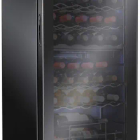 33 Bottle Dual Zone Wine Cooler Refrigerator w/Lock | Large Freestanding Wine Cellar For Red, White, Champagne &amp; Sparkling Wine