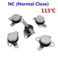 10Pcs KSD301 115 Degrees Celsius 115 C Normal Close NC Temperature Controlled Switch Thermostat 250V 10A Thermal Protector