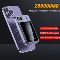 20000mAh Magnetic Qi Wireless Charger Power Bank 22.5W Fast Charging for iPhone 14 13 12 11 Xiaomi Samsung Huawei Mini Powerbank