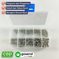 Full Set Baut Tanam Mur L Skrup Sekrup Soket M3 - M8 200 PCS Stainless steel