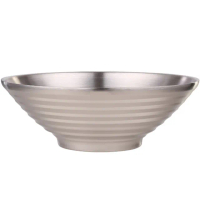 【PUSH!】餐具用品316L不鏽鋼飯碗湯碗泡面碗防燙拉麵碗大號碗(22CM防燙拉麵碗E209-1)