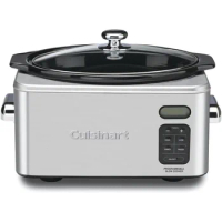 Stainless Steel 6-1/2-Quart Programmable Slow Cooker (Silver) Multicooker Electric Rice Cooker Cooking Pots Appliances Kitchen