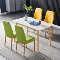 餐桌 .北歐餐桌家用小戶型長方形實木餐桌椅組合吃飯桌鋼化玻