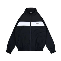 Jaket Tracksuit Tracktop Vintage Pria wanita Casual Hitam Putih M