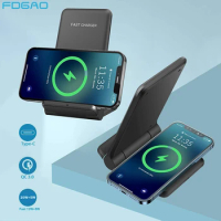 25W Foldable Dual Wireless Charger for iPhone 15 14 13 12 11 XR Airpods Pro 2 in 1 Fast Charging Stand For Samsung S23 S22 S21