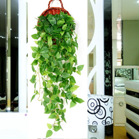 仿真植物壁掛吊籃花藝仿真植物藤條假植物墻綠植墻面綠化裝飾垂吊